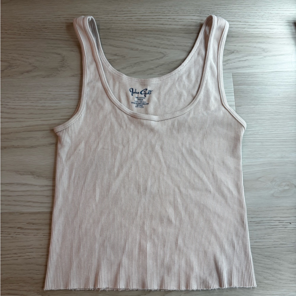 Brandy Melville Cream Ribbed Tank Top